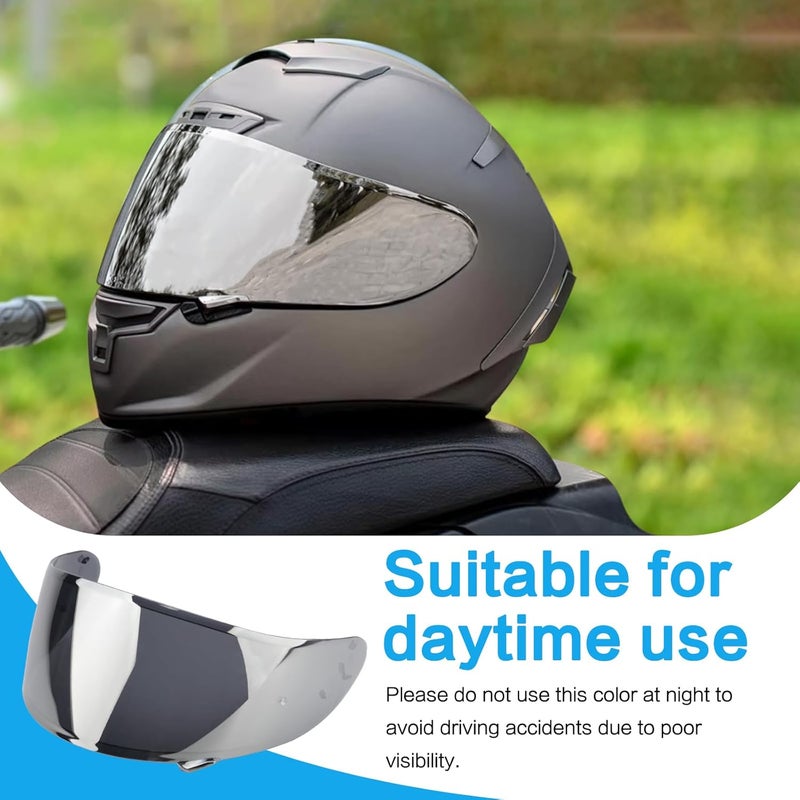 RIDLOG RF1200 Motorcycle Helmet Visor for RF-1200 CWR-1 Visor Replacement, Motorcycle Helmet Visor Compatible with RF-1200 CWR-1 X14 Z7 X-Spirit Tinted RF 1200 Visor (Silver) - Image 2